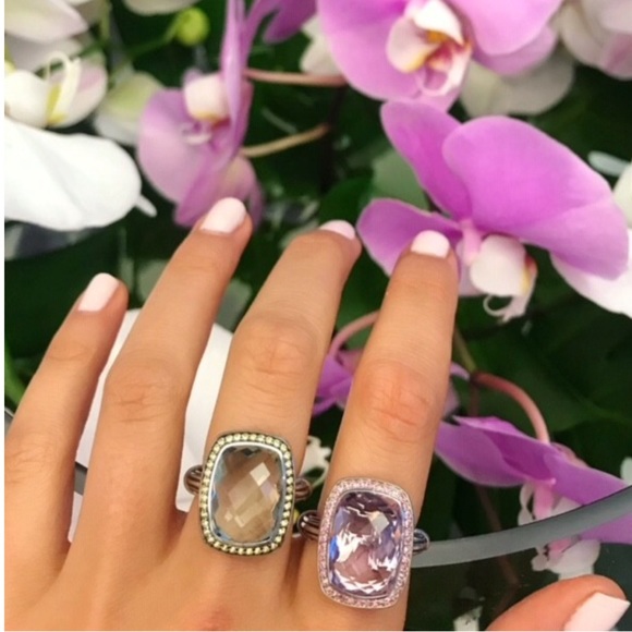 925 PRASIOLITE RING YELLOW SAPPHIRE - Picture 2 of 7